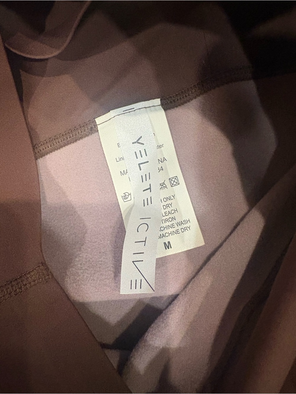 Yelete Active $40 Fleece-Lined High-Waisted Leggings Chocolate Brown M like new - Picture 6 of 9